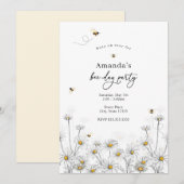Bijen en Daisies Beeday Birthday Uitnodiging (Voorkant / Achterkant)