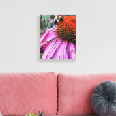 Bijen- en Echinacea Nep Ingepakt Canvasprint Canvas Afdruk (Insitu (Woonkamer))