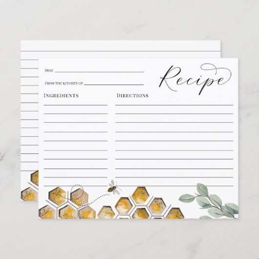 Bijen en Eucalyptus Recipe card (Voorkant / Achterkant)