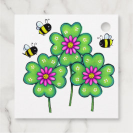 Bijen en Felgekleurde Bloemen Op Favorietlabels Bedankjes Labels