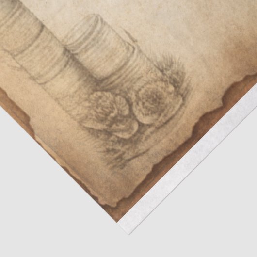 Bijen en Floral ketches Ephemera Tissuepapier (Detail)