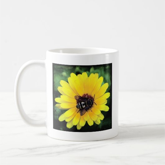 Bijen en gele bloem koffiemok (Links)