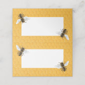Bijen en gele honingraat plaatskaartje (Buitenkant ongevouwen)