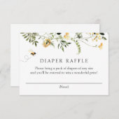 Bijen en Gele Wildbloemen Luier Raffle Enclosure Kaart (Voorkant / Achterkant)