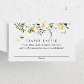 Bijen en Gele Wildbloemen Luier Raffle Informatiekaartje