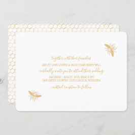 Bijen en Gouden Honingraat Patroon Bruiloft 2 Kaart