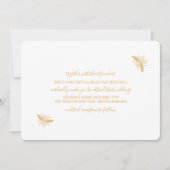 Bijen en Gouden Honingraat Patroon Bruiloft Kaart (Voorkant)