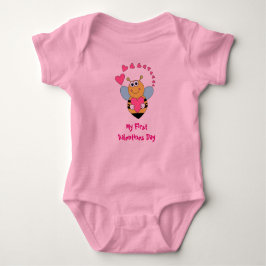 Bijen en hart van de Valentijnsdag (eerste baby) Romper