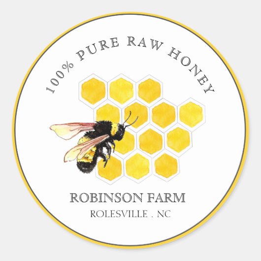 Bijen en Honeycomb Apiary Beekeepers Ronde Sticker (Voorkant)