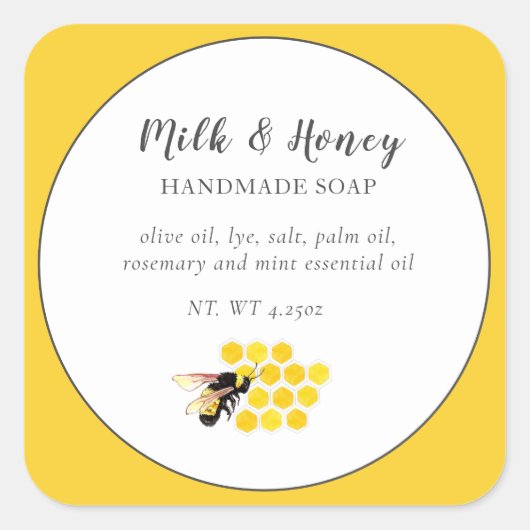 Bijen en Honeycomb Apiary Beekeepers Vierkante Sticker (Voorkant)