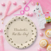 Bijen en Honeycomb First Birthday Paper Borden Papieren Bordje (Feest)