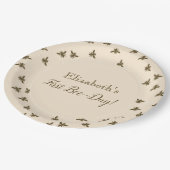 Bijen en Honeycomb First Birthday Paper Borden Papieren Bordje (Gekanteld)