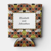 Bijen en Honeycomb Pattern Blikjeskoeler (Voorkant)