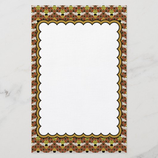 Bijen en Honeycomb Pattern Briefpapier (Voorkant)