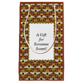 Bijen en Honeycomb Pattern Klein Cadeauzakje (Voorkant)