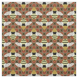 Bijen en Honeycomb Pattern Stof