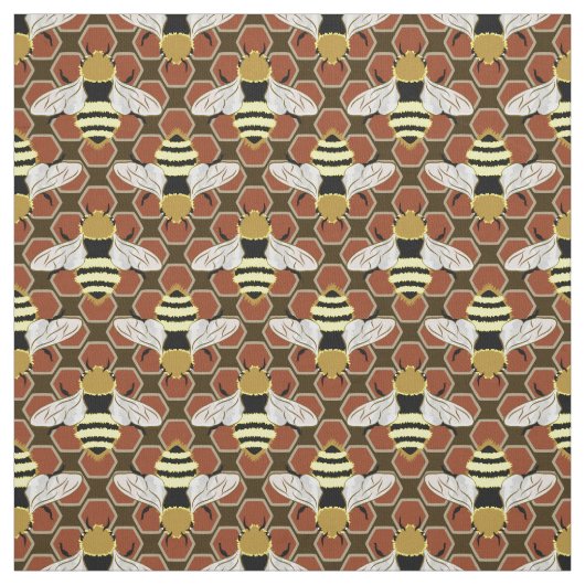 Bijen en Honeycomb Pattern Stof (Swatch)