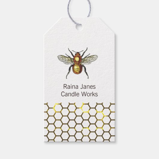 Bijen en honing kam kraft product cadeaulabel (Voorkant)