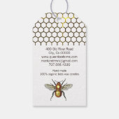 Bijen en honing kam kraft product cadeaulabel (Achterkant)