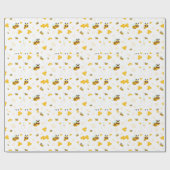 Bijen en honing twee keer zo zoet Baby shower Cadeaupapier (Vlak)