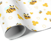 Bijen en honing twee keer zo zoet Baby shower Cadeaupapier (Rol Hoek)