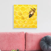 bijen en honingraat canvas afdruk (Insitu (Woonkamer))