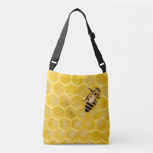 bijen en honingraat crossbody tas