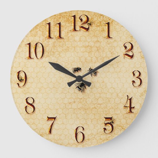 Bijen en honingraat grote klok (Voorkant)