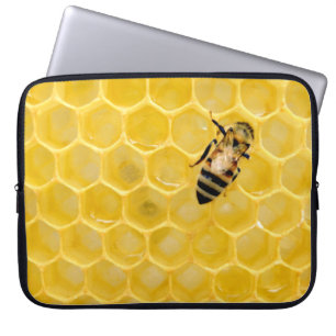 bijen en honingraat laptop sleeve