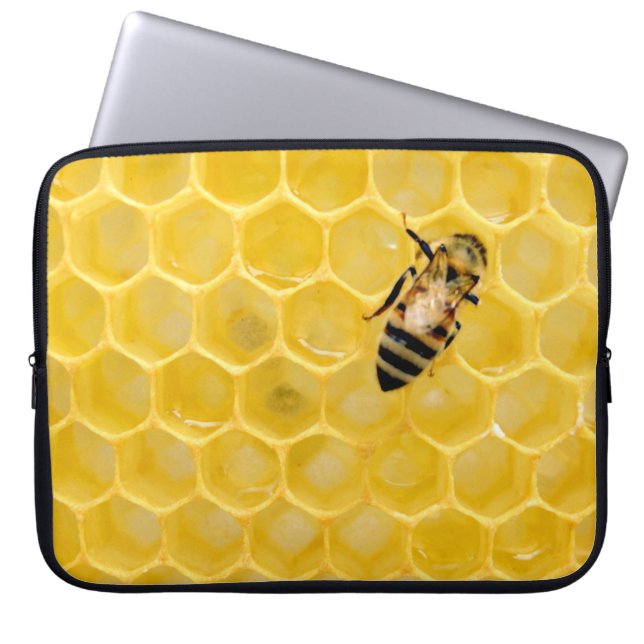 bijen en honingraat laptop sleeve (Voorkant)