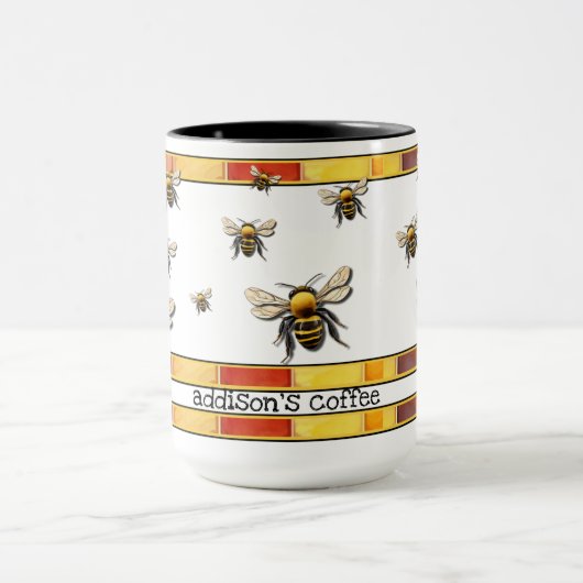 Bijen en honingraat  mok (Midden)