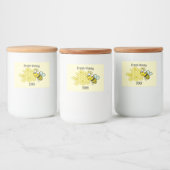 Bijen en honingraat ontwerp voedselcontainer etiket (Flessen)