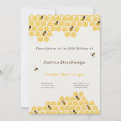 Bijen en Honingraat Patroon Verjaardag Uitnodiging (Voorkant)