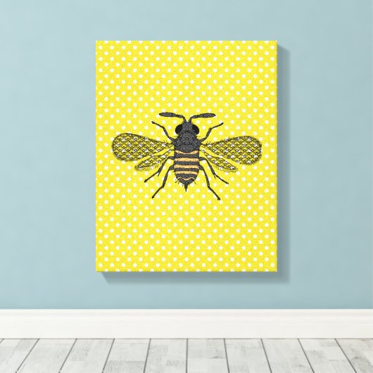 BIJEN en Honingraat - Red de Bijen Canvas Afdruk (Insitu (Houten vloer))