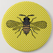 BIJEN en Honingraat - Red de Bijen Ronde Button 6,0 Cm (Voorkant)