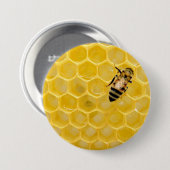 bijen en honingraat ronde button 7,6 cm (Voorkant /achterkant)