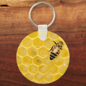 bijen en honingraat sleutelhanger (Voorkant)