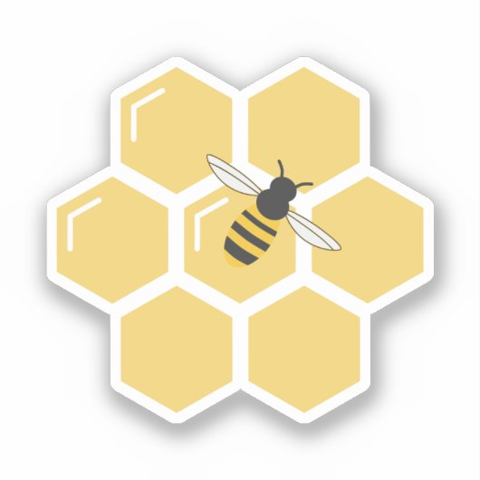 Bijen en honingraat Sticker (Voorkant)