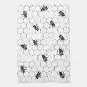 Bijen en Honingraat Theedoek (Verticaal)