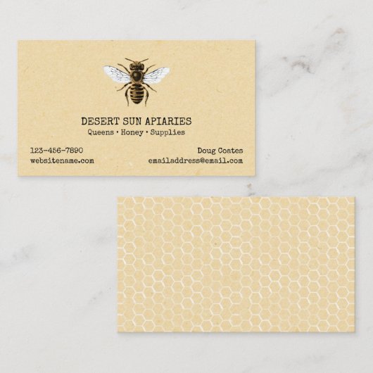 Bijen en Honingraat Visitekaartje (Voorkant / Achterkant)