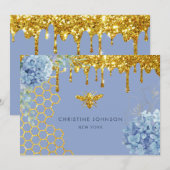 Bijen en hortensia bloemen kaart (Voorkant / Achterkant)