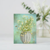 Bijen en kamille briefkaart (Staand voorkant)