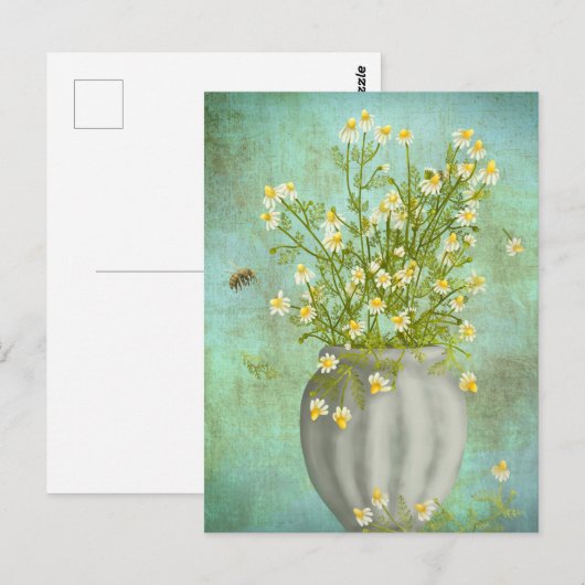 Bijen en kamille briefkaart (Voorkant / Achterkant)