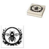 Bijen en krans rubberstempel (Gestempeld)