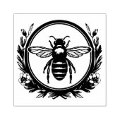 Bijen en krans rubberstempel (Afrduk)