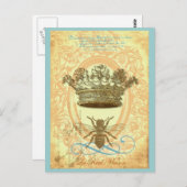Bijen en kroon briefkaart (Voorkant / Achterkant)