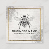 bijen en langwerpige bijenteelt, goudvormig vierkante visitekaartje (Voorkant)