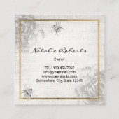 bijen en langwerpige bijenteelt, goudvormig vierkante visitekaartje (Achterkant)