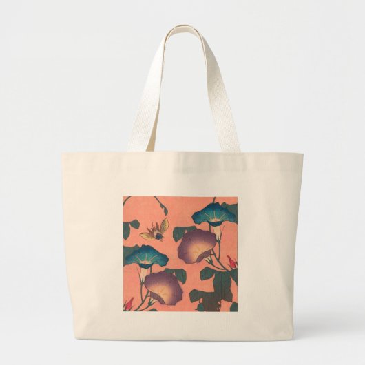 Bijen en langwerpige Japanse Aziatische kunst Grote Tote Bag (Voorkant)