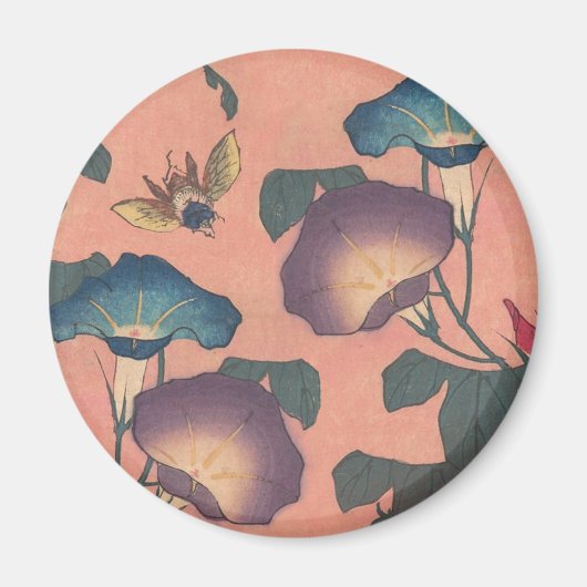 Bijen en langwerpige Japanse Aziatische kunst Magneet (Voorkant)